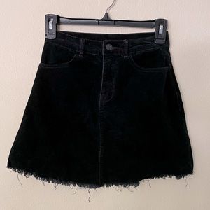 Black Corduroy Mini Skirt Small